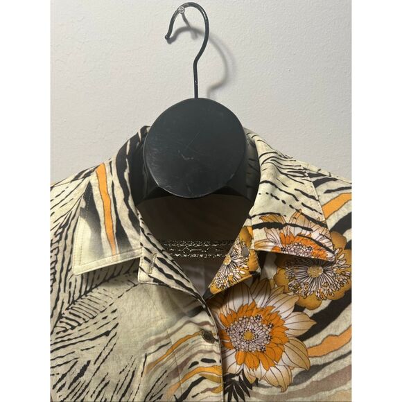 Impulse California Floral Abstract Jacket Blazer Medium Vintage Y2K - Picture 3 of 12